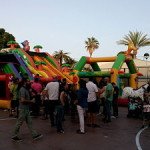 Alquiler de Pista Americana y Tobogan Hinchable en Fiesta de Colegio
